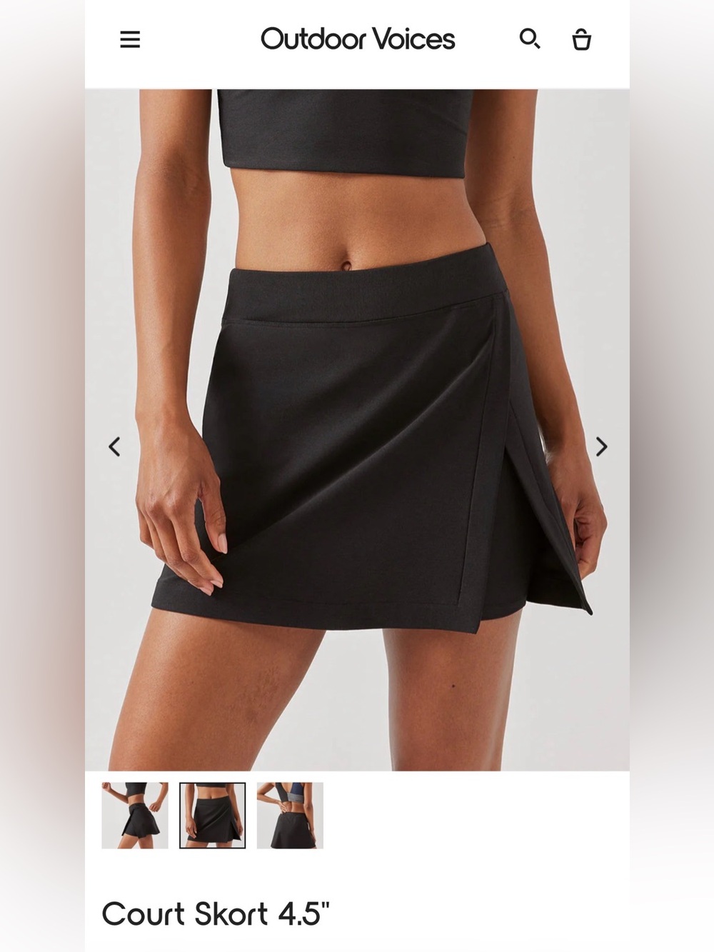 Outdoor Voices Court Skort 4.5 Size XL BLACK